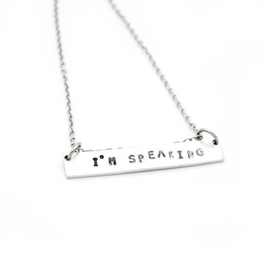 I'm Speaking Necklace, Political Jewelry, Empowerment Necklace, Coworker Leaving Gift for Women, Funny Gifts for Best Friends, Minimalist