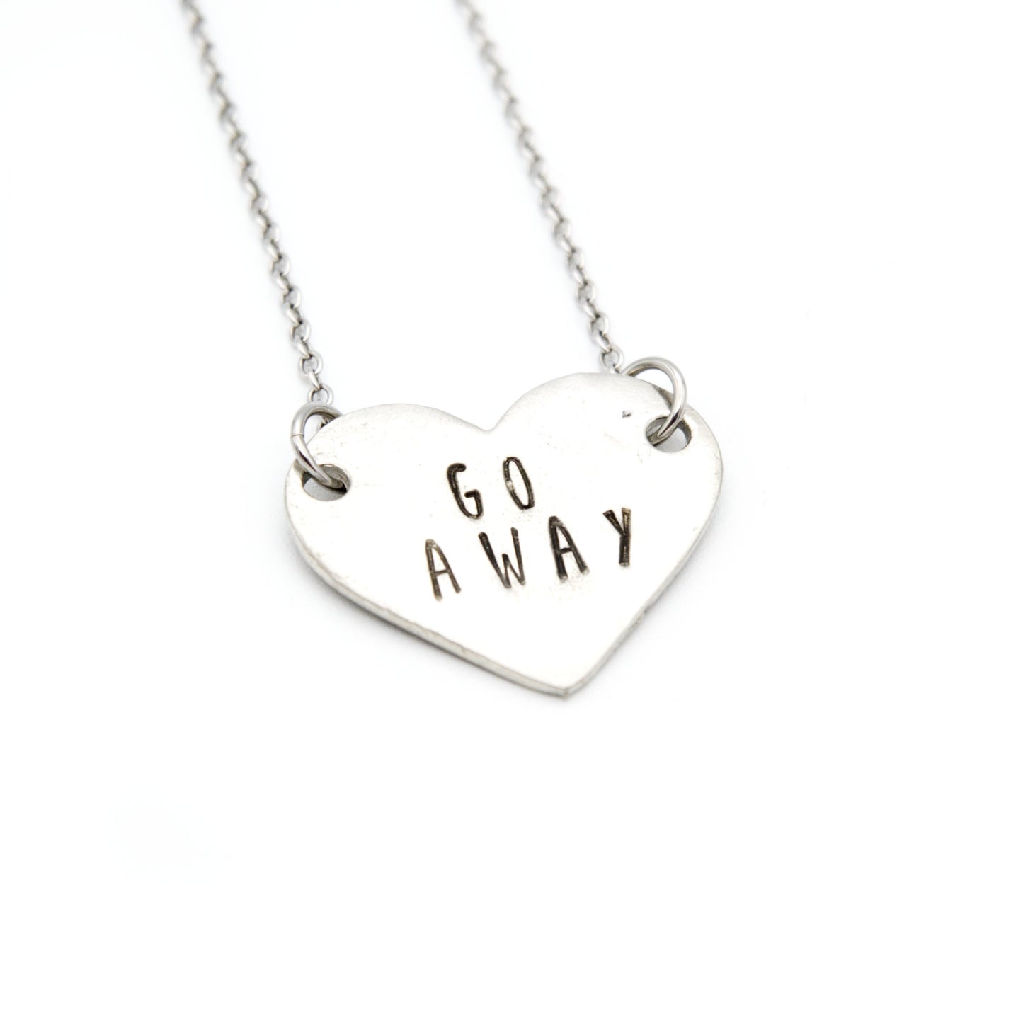 Go Away Necklace, Feminist Jewelry, Coworker Leaving Gift for Women, Sassy Jewelry, Funny Gifts for Women, Minimalist Jewelry for Women,