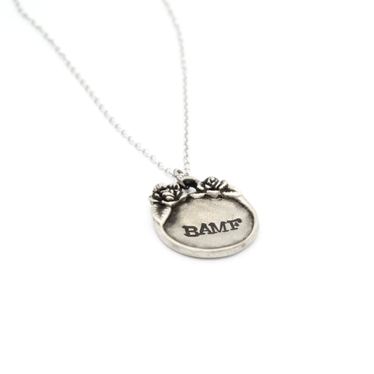 BAMF Necklace, Badass Necklace, Sassy Gifts, Funny Coworker Leaving Gift for Women, Minimalist Jewelry for Women