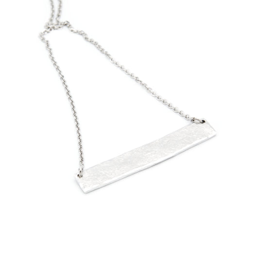 Hammered Bar Necklace Textured