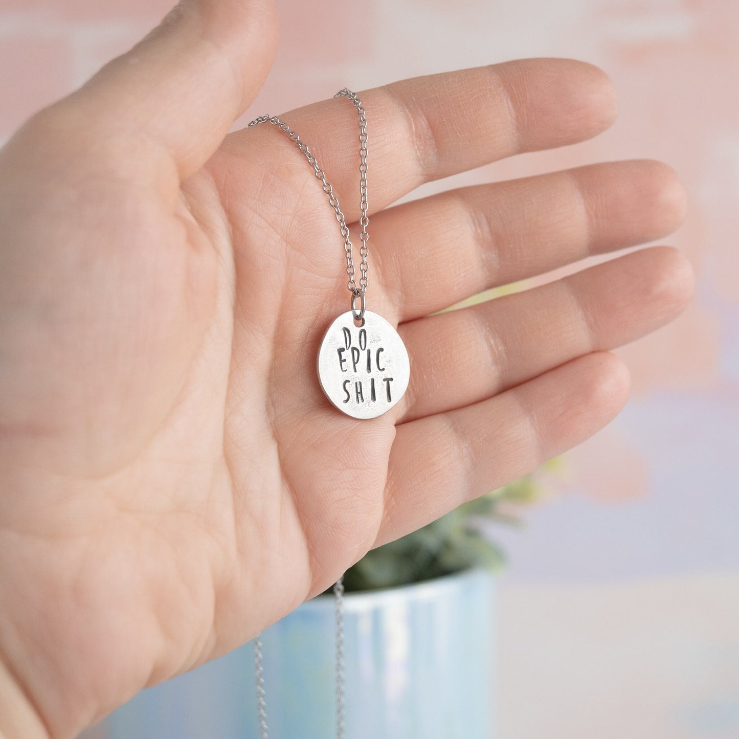 Do Epic Shit Necklace, Inspirational Gifts for Her, Coworker Leaving Gift for Women, Funny Gifts for Best Friends, Minimalist Jewelry