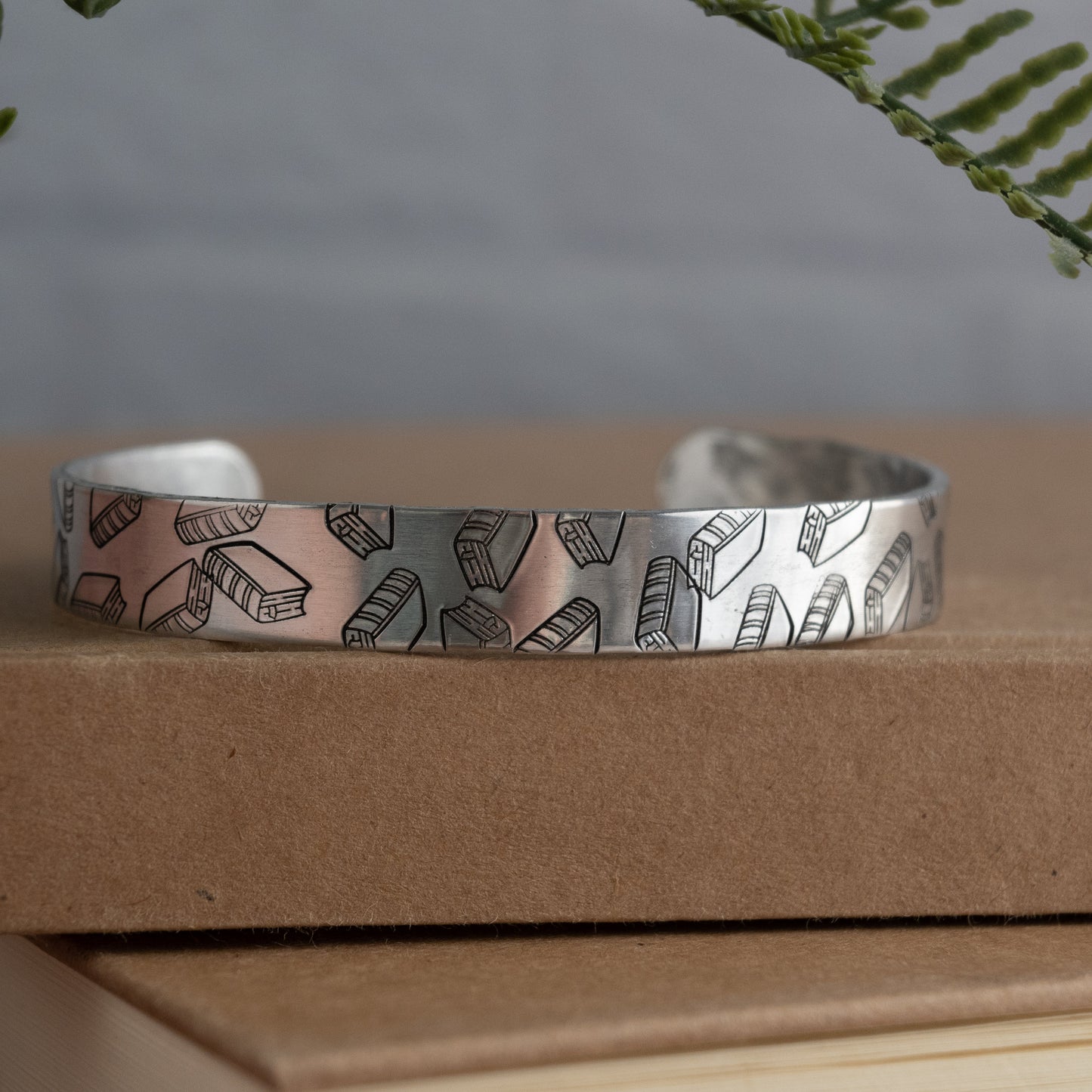 Book Pattern Cuff Bracelet